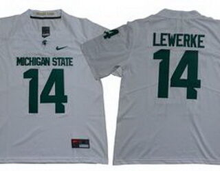 Michigan State Spartans 14 Brian Lewerke White Nike College Football Jersey