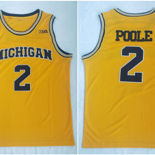 Michigan Wolverines 2 Jordan Poole Yellow College Football Jersey