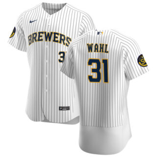 Milwaukee Brewers #31 Bobby Wahl Men's Nike White Home 2020 Authentic Player MLB Jersey
