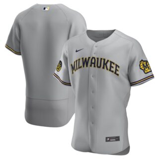 Milwaukee Brewers Men's Nike Gray Road 2020 Authentic Team MLB Jersey