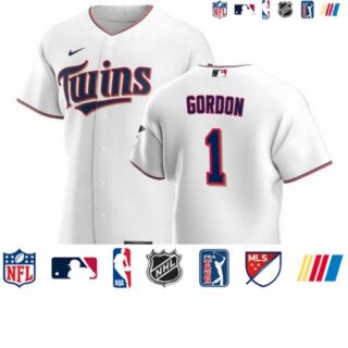 Minnesota Twins #1 Nick Gordon Men's Nike White Home 2020 Authentic Player MLB Jersey