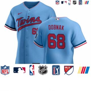 Minnesota Twins #68 Randy Dobnak Men's Nike Light Blue Alternate 2020 Authentic Team MLB Jersey