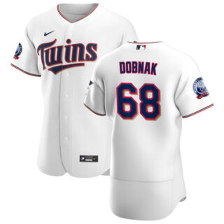 Minnesota Twins #68 Randy Dobnak Men's Nike White Home 2020 60th Season Authentic Team MLB Jersey