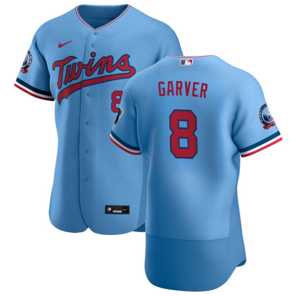 Minnesota Twins #8 Mitch Garver Men's Nike Light Blue Alternate 2020 60th Season Authentic Team MLB Jersey