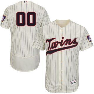 Minnesota Twins Cream Men's Customized Flexbase Jersey
