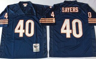 Mitchell&Ness Bears #40 Gale Sayers Navy Blue Throwback Men's Small No. Throwback Stitched NFL Jerseys