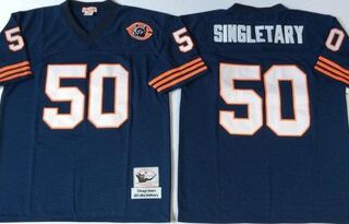 Mitchell&Ness Bears #50 Mike Singletary blue Throwback Stitched NFL Jerseys