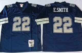 Mitchell&Ness cowboys #22 Emmitt Smith blue Throwback Stitched NFL Jerseys
