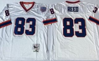Mitchell And Ness Bills #83 andre reed white Throwback Stitched NFL Jersey