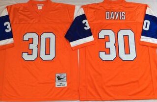 Mitchell And Ness Broncos # 30 terrell davis orange Throwback Stitched NFL Jersey