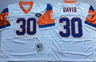 Mitchell And Ness Broncos #30 terrell davis white Throwback Stitched NFL Jersey
