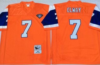 Mitchell And Ness Broncos #7 john elway orange Throwback Stitched NFL Jersey