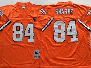 Mitchell And Ness Broncos #84 Shannon Sharpe Orange Throwback Throwback Stitched NFL Jersey