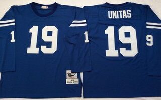 Mitchell And Ness Colts #19 Johnny Unitas blue Throwback Stitched NFL Jersey