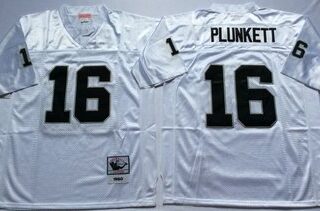 Mitchell And Ness Raiders #16 16 Jim Plunkett White Throwback Stitched NFL Jersey