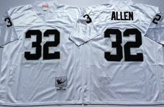 Mitchell And Ness Raiders #32 32 Marcus Allen White Throwback Stitched NFL Jersey
