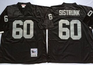 Mitchell And Ness Raiders #60 Otis Sistrunk balck Throwback Stitched NFL Jersey