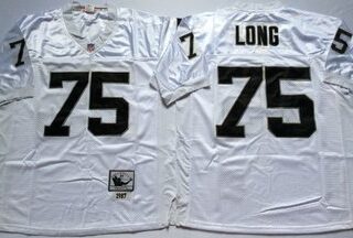 Mitchell And Ness Raiders #75 Howie Long White Throwback Stitched NFL Jersey