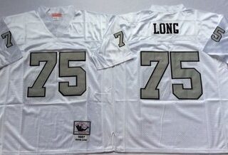 Mitchell And Ness Raiders #75 Howie Long White Throwback Stitched NFL Jerseys