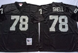 Mitchell And Ness Raiders #78 shell balck Throwback Stitched NFL Jersey