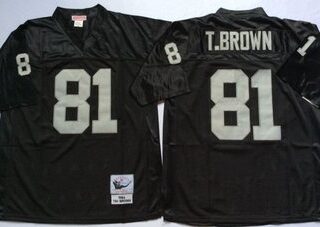 Mitchell And Ness Raiders #81 tim brown balck Throwback Stitched NFL Jersey