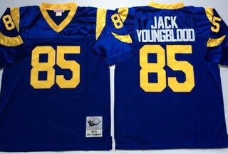 Mitchell And Ness Rams #85 Jack Youngblood Blue Throwback Stitched NFL Jersey