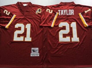 Mitchell And Ness Redskins #21 Sean Taylor Red Throwback Stitched NFL Jersey