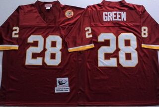 Mitchell And Ness Redskins #28 Darrell Green Red Throwback Stitched NFL Jersey
