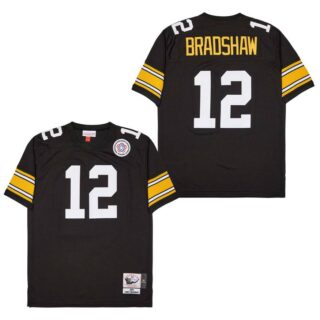 Mitchell And Ness Steelers #12 John Stallworth Black Throwback Stitched NFL Jerseys