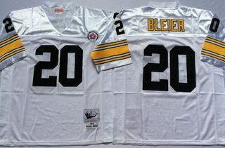 Mitchell And Ness Steelers #20 Rocky Bleier white Throwback Stitched NFL Jersey