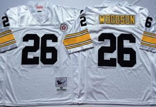 Mitchell And Ness Steelers #26 Woodson white Throwback Stitched NFL Jersey