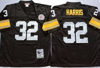 Mitchell And Ness Steelers #32 Franco Harris Black Throwback Stitched NFL Jersey