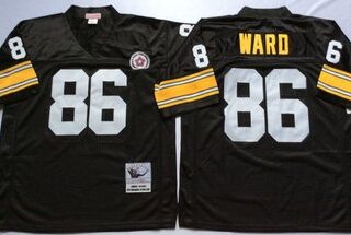 Mitchell And Ness Steelers #86 Hines Ward Black Throwback Stitched NFL Jersey