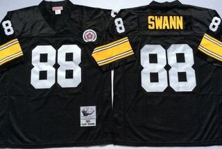 Mitchell And Ness Steelers #88 Lynn Swann Black Throwback Stitched NFL Jersey