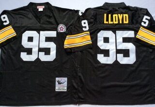 Mitchell And Ness Steelers #95 95 Greg Lloyd Black Throwback Stitched NFL Jersey