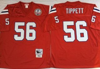 Mitchell And Ness patriots #56 andre tippett red Men's Throwback Stitched NFL Jersey