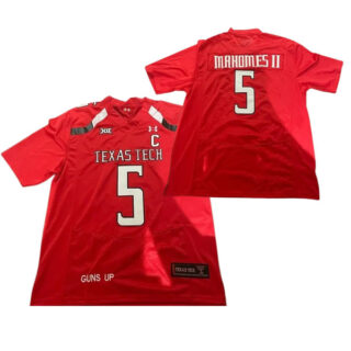 Custom NCAA #5 Patrick Mahomes Texas Tech Red Jerseys