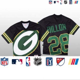 NFL Green Bay Packers #28 AJ Dillon Black Men's Mitchell & Nell Big Face Fashion Limited NFL Jersey