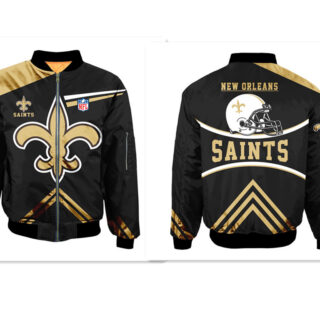 NFL New Orleans Saints Sublimated Fashion 3D Fullzip Jacket-5