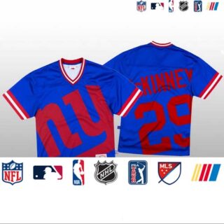 NFL New York Giants #29 Xavier McKinney Blue Men's Mitchell & Nell Big Face Fashion Limited NFL Jersey