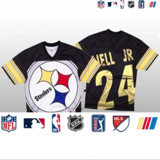 NFL Pittsburgh Steelers #24 Benny Snell Jr. Black Men's Mitchell & Nell Big Face Fashion Limited NFL Jersey