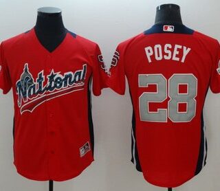 National League 28 Buster Posey Red 2018 MLB All-Star Game Home Run Derby Jersey