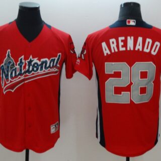 National League 28 Nolan Arenado Red 2018 MLB All-Star Game Home Run Derby Jersey