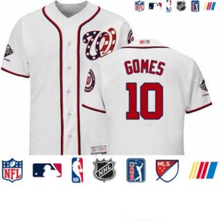 Nationals #10 Yan Gomes White Flexbase Authentic Collection 2019 World Series Champions Stitched Baseball Jersey
