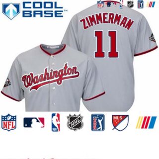 Nationals #11 Ryan Zimmerman Grey Cool Base 2019 World Series Bound Stitched Youth Baseball Jersey