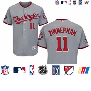 Nationals #11 Ryan Zimmerman Grey Flexbase Authentic Collection 2019 World Series Champions Stitched Baseball Jersey