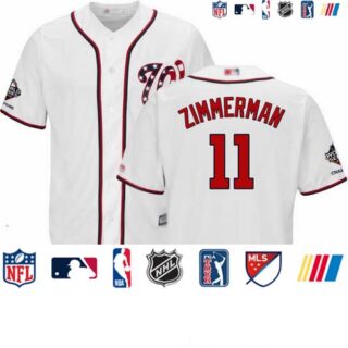 Nationals #11 Ryan Zimmerman White Cool Base 2019 World Series Champions Stitched Youth Baseball Jersey