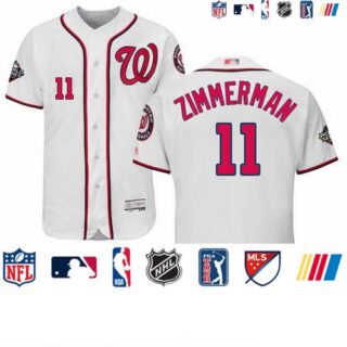 Nationals #11 Ryan Zimmerman White Flexbase Authentic Collection 2019 World Series Bound Stitched Baseball Jersey