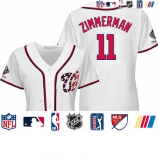 Nationals #11 Ryan Zimmerman White Home 2019 World Series Champions Women's Stitched Baseball Jersey