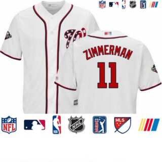 Nationals #11 Ryan Zimmerman White New Cool Base 2019 World Series Bound Stitched Baseball Jersey